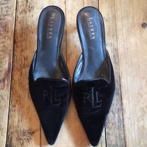 Ralph Lauren kitten heel mules